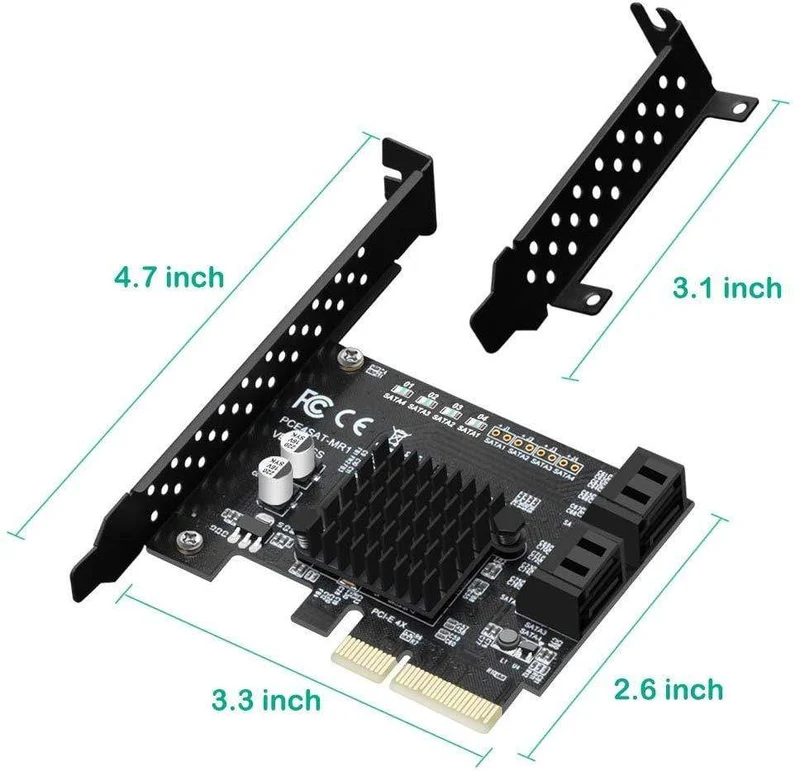 4-Port SATA III 6 Gbps PCIE RAID-Hostcontrollerkarte unterstützt HyperDuo SSD Tiering IPFS Festplattenport-Multiplikator 88SE9230 Chip