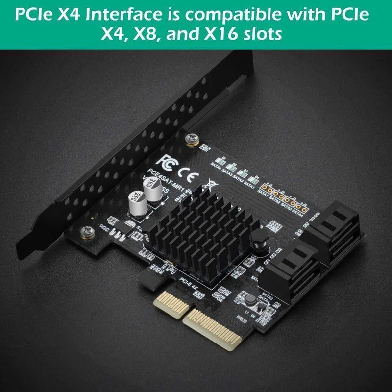 4-Port SATA III 6 Gbps PCIE RAID-Hostcontrollerkarte unterstützt HyperDuo SSD Tiering IPFS Festplattenport-Multiplikator 88SE9230 Chip