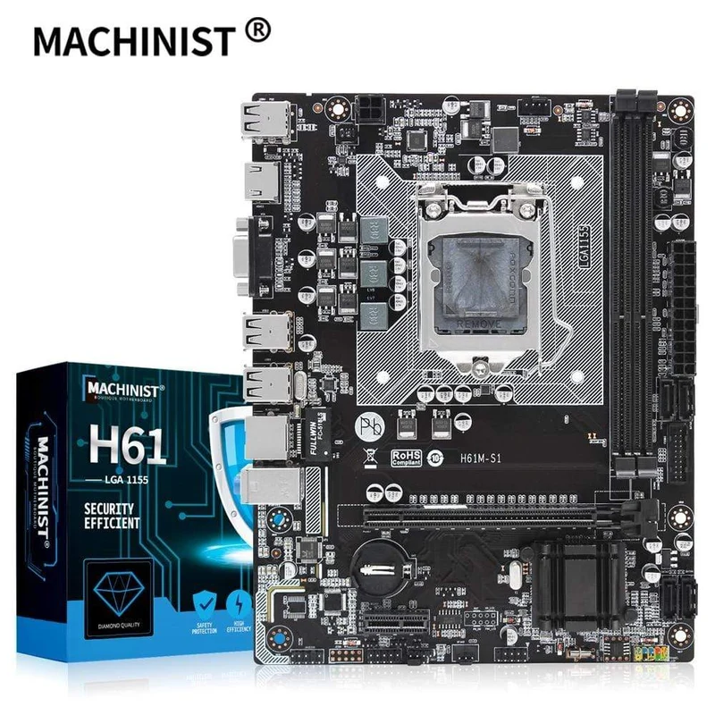 H61-Motherboard LGA 1155 unterstützt DDR3 16G Desktop-RAM-Speicher Intel CORE i3/i5/i7 LGA1155-Prozessor USB2.0 Micro-ATX H61M-S1