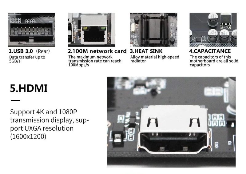 H61-Motherboard LGA 1155 unterstützt DDR3 16G Desktop-RAM-Speicher Intel CORE i3/i5/i7 LGA1155-Prozessor USB2.0 Micro-ATX H61M-S1