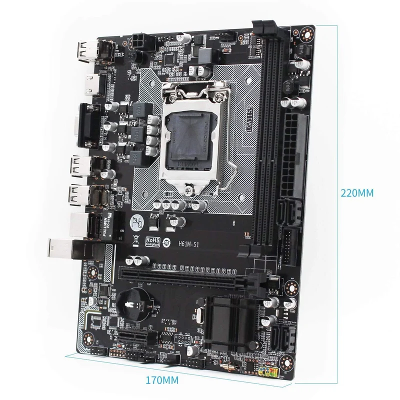 H61-Motherboard LGA 1155 unterstützt DDR3 16G Desktop-RAM-Speicher Intel CORE i3/i5/i7 LGA1155-Prozessor USB2.0 Micro-ATX H61M-S1