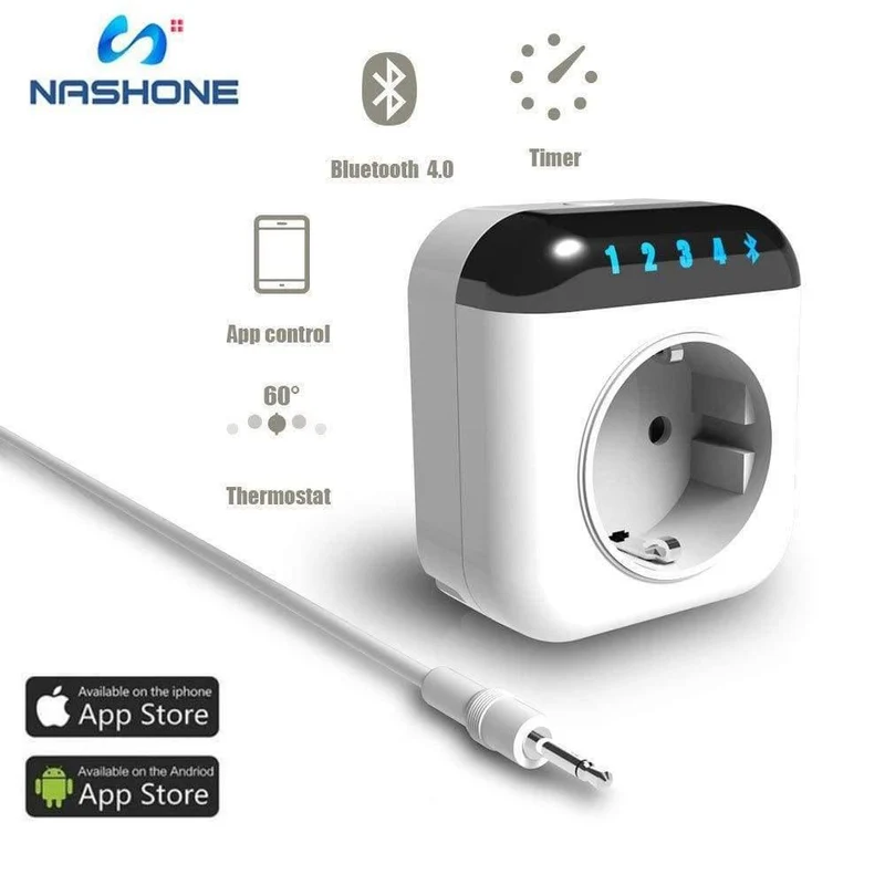 Nashone Smart Thermostat 220 V Temperaturregler Bluetooth Smart Plug App Fernbedienungsbuchse mit Timing und Countdown