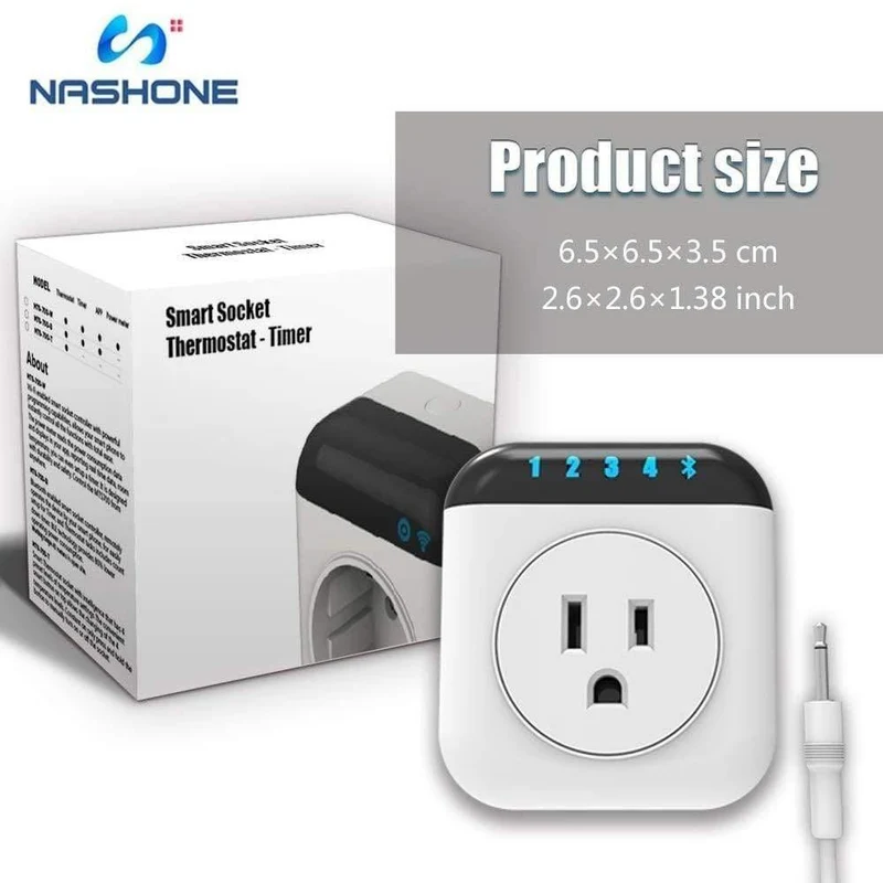 Nashone Smart Thermostat 220 V Temperaturregler Bluetooth Smart Plug App Fernbedienungsbuchse mit Timing und Countdown