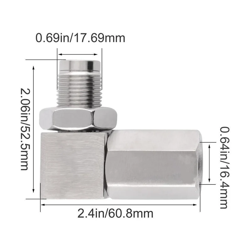 Universal Oxygen Sensor Extender 90 Grad 02 Spundverlängerung Katalysator O2 Sauerstoffsensor Spacer