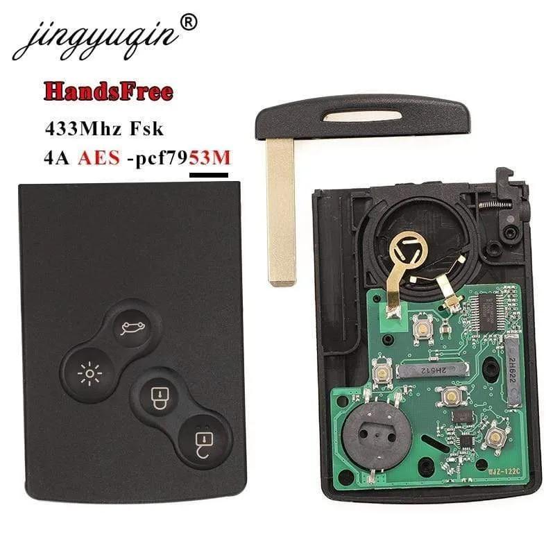 433 MHz 4A PCF7953 Chip Autoschlüsselkarte für Renault Clio IV Captur Passive Keyless Go Remote Smart Freisprecheinrichtung