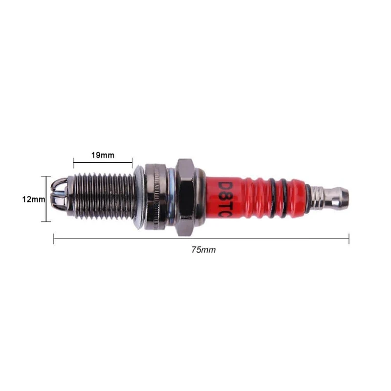 Leistung 3-Elektroden-Motorrad-Zündkerze für Honda Yamaha Yamaha D8EA D8RC DR8EA D7EA T2197 12mm Durchmesser