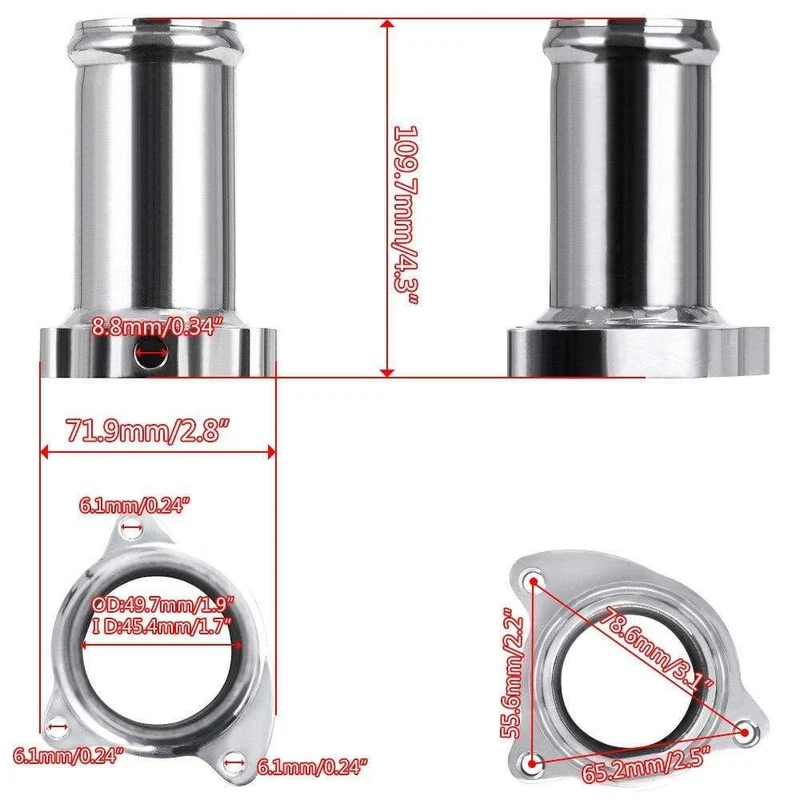 2 Zoll 50 mm EGR-Löschsatz Ventil-Ersatzrohr für 1.9 8 V TDI VE 90/110 und PD100/PD115 Diesel-Löschsatz VR-EGR01