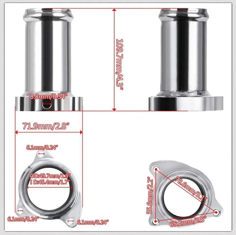 2 Zoll 50 mm EGR-Löschsatz Ventil-Ersatzrohr für 1.9 8 V TDI VE 90/110 und PD100/PD115 Diesel-Löschsatz VR-EGR01