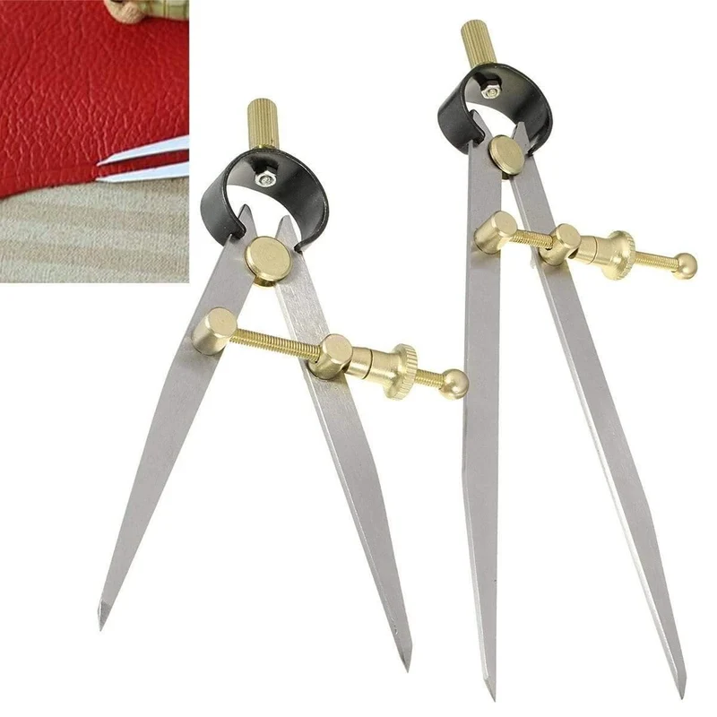 4 "/ 6" DIY Wing Divider Leder Craft Rotating Scratch Leathercraft Möbelkompasse DIY Nähen handgefertigte Werkzeuge