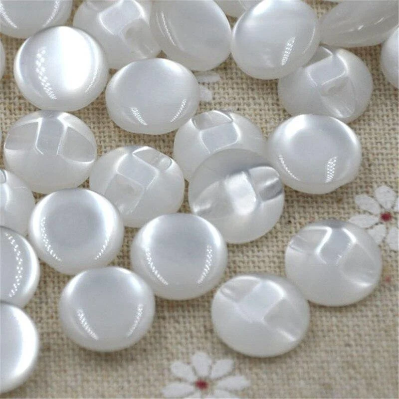 50/100 Stk. Weiß Transparent / Gemischt Harzknöpfe Runder Markenknopf 12.5 MM Mantelstiefel Nähkleidung Zubehör PT82