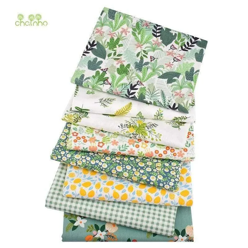 8 Stück / Lot, bedruckter Twill-Baumwollstoff, 40x50 cm, Patchwork-Stoff zum DIY-Quilten Nähen von Baby- und Kindermaterial, grüne Sommerzeit