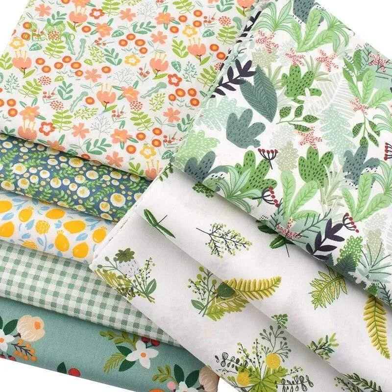 8 Stück / Lot, bedruckter Twill-Baumwollstoff, 40x50 cm, Patchwork-Stoff zum DIY-Quilten Nähen von Baby- und Kindermaterial, grüne Sommerzeit