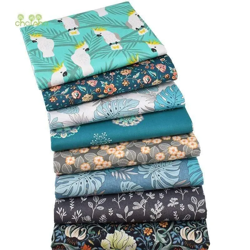 Cartoon Jungle Parrot Series, bedruckter Twill-Baumwollstoff, zum DIY-Nähen von Quilten für Baby- und Kinderbettwäsche
