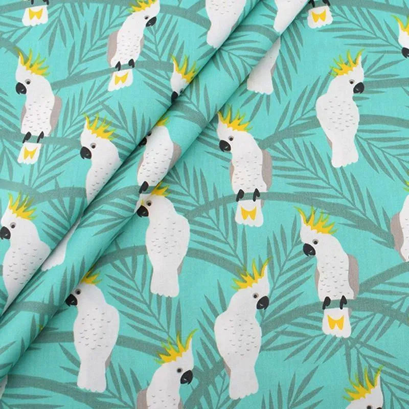 Cartoon Jungle Parrot Series, bedruckter Twill-Baumwollstoff, zum DIY-Nähen von Quilten für Baby- und Kinderbettwäsche