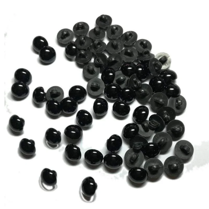 100 Stück/200 Stück Tieraugen aus Kunstharz, 9 mm/11 mm, DIY-Knöpfe, rund, Pilz, gewölbt, zum Nähen, Schaft, Augapfel, Tierball, Spielzeugaugen, Zubehör