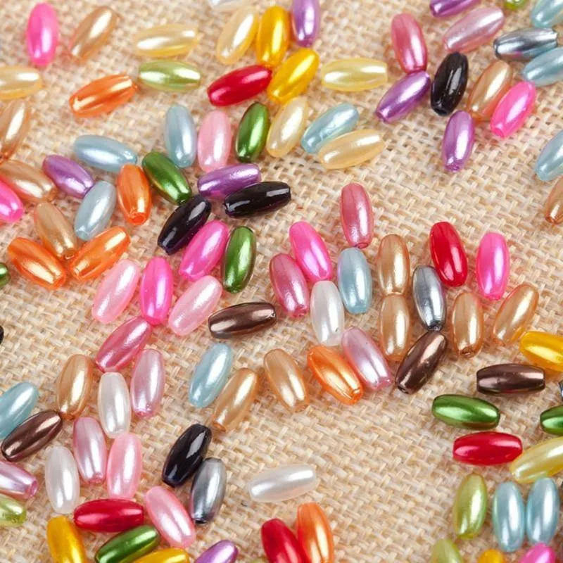 200 Stück 3 x 6/4 x 8/6 x 12 mm ovale Perlen imitierte ABS-Perlen für Schmuckherstellung, Kunsthandwerk, Bekleidung, Nähen, Kleidungsstück, Perlen, DIY