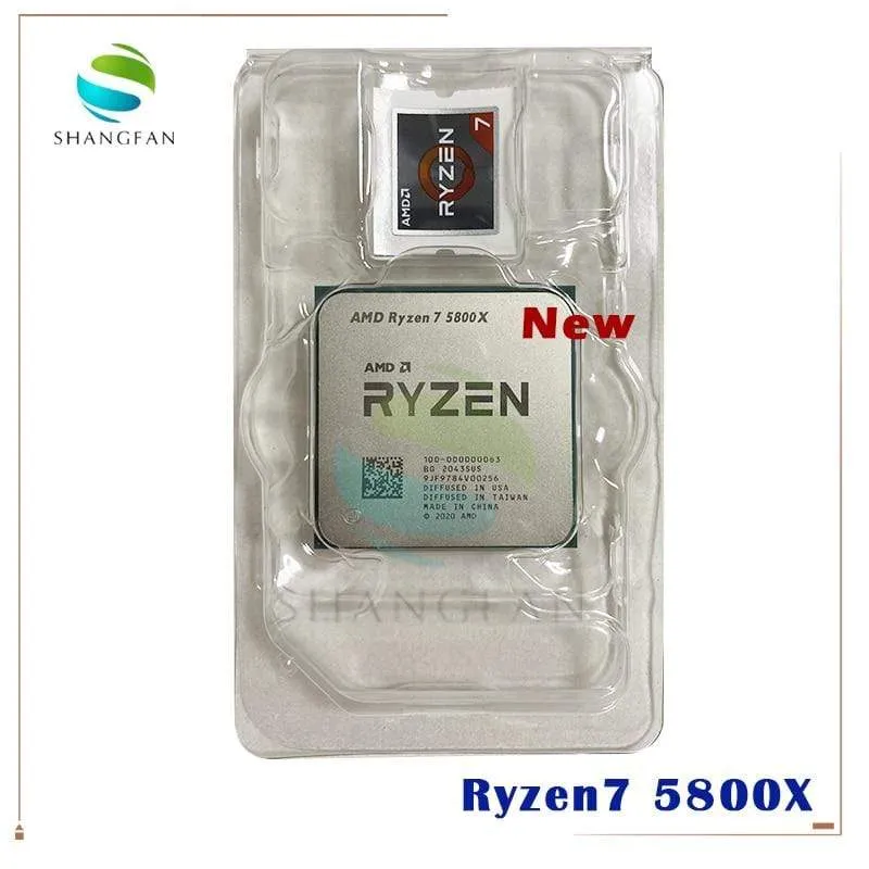 AMD Ryzen 7 5800X R7 5800X 3.8 GHz Achtkern-Sechzehn-Thread-105-W-CPU-Prozessor L3=32M 100-000000063 Sockel AM4, kein Lüfter