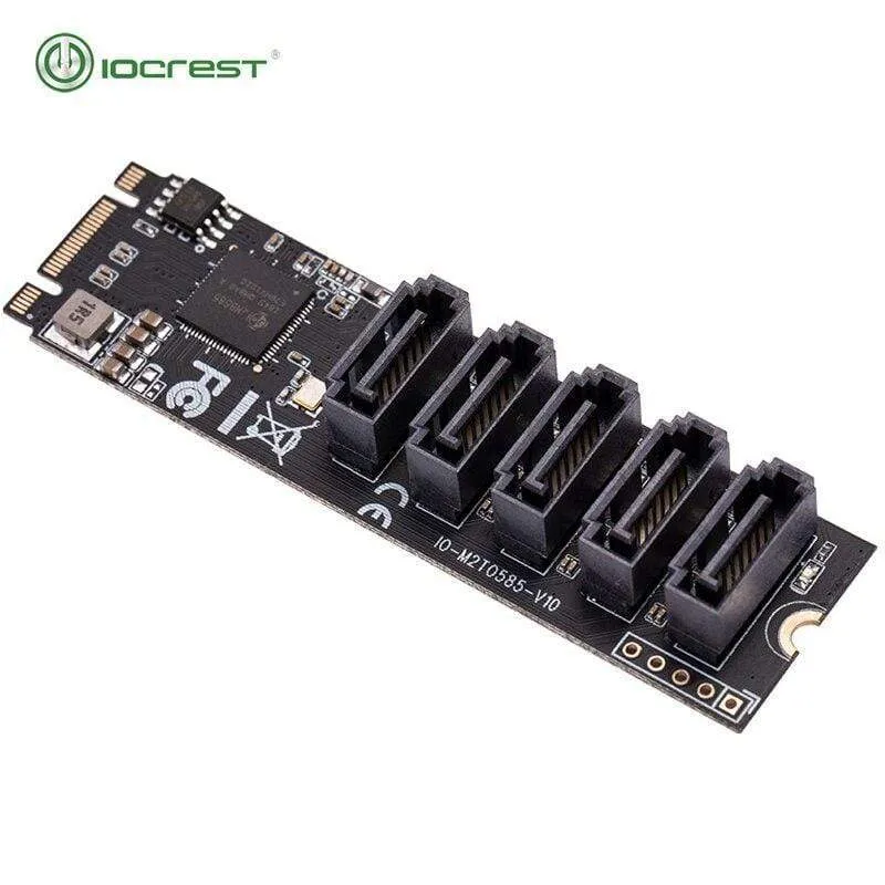 M.2 (PCIe 3.0) auf 5 Ports SATA III 6G SSD Adapter mit SATAIII Kabel unterstützt UEFI