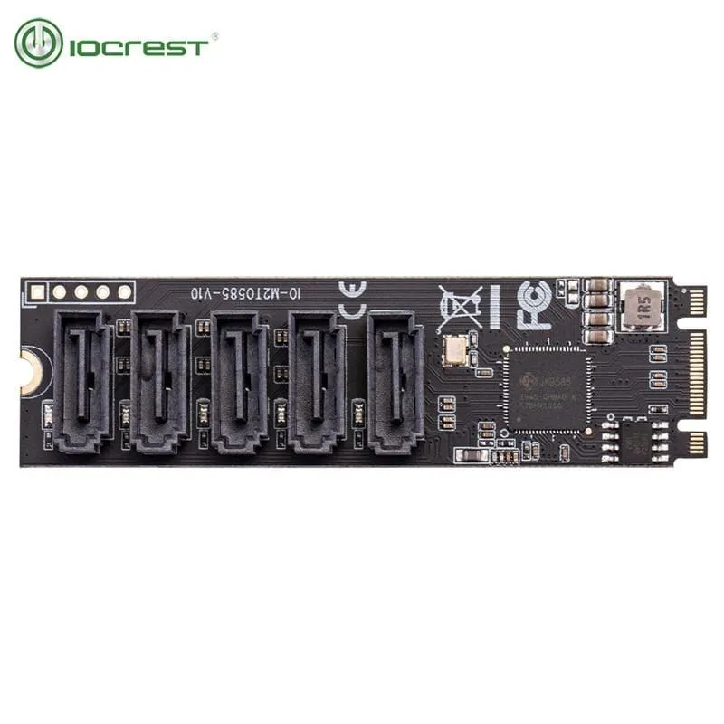M.2 (PCIe 3.0) auf 5 Ports SATA III 6G SSD Adapter mit SATAIII Kabel unterstützt UEFI