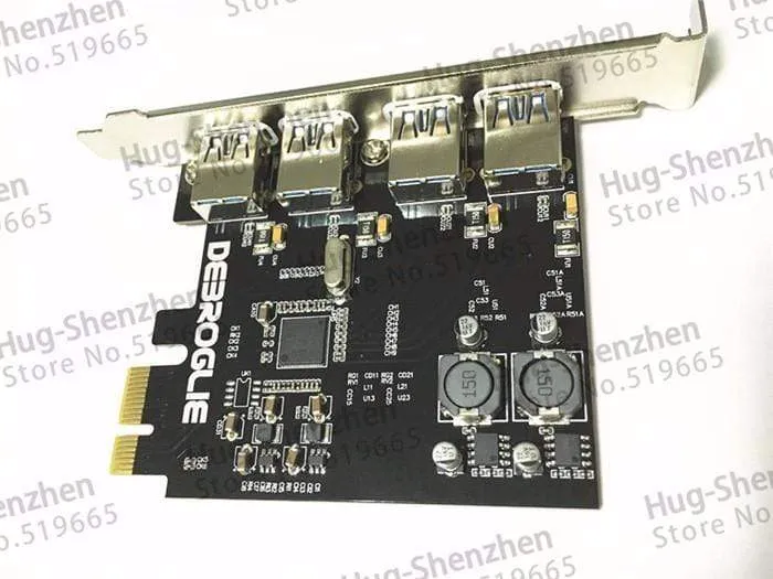 Kabelloser High-Speed-4-Port-USB-3.0-PCIE-PCI-Express-Steuerkartenadapter mit Frontplatte für MAC PRO 3.1–5.1/OSX 10.8–10.14.5