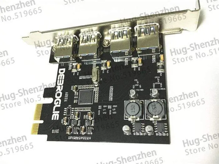 Kabelloser High-Speed-4-Port-USB-3.0-PCIE-PCI-Express-Steuerkartenadapter mit Frontplatte für MAC PRO 3.1–5.1/OSX 10.8–10.14.5