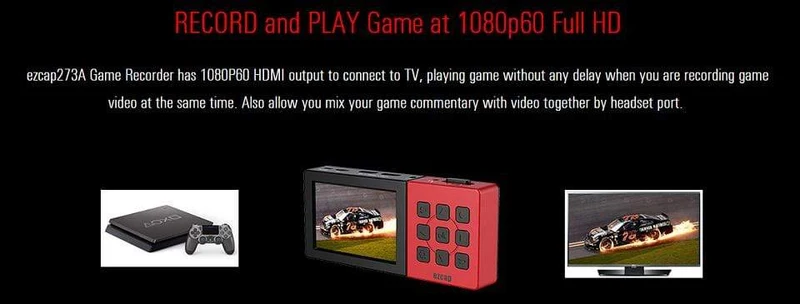 Ezcap 273 HD 1080P Videoaufnahme 3.5-Zoll-TFT Eingebauter Akku und Lautsprecher 1080P 60fps Full-HD-Aufnahme