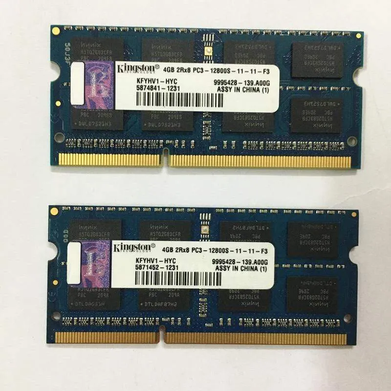 Gebrauchter Kingston DDR3 4 GB 1600 MHz RAMS 4 GB 2RX8 PC3-12800S-11-11-F3 ddr3 4 GB 1600 MHz 1.5 V Laptop-Speicher, funktioniert gut