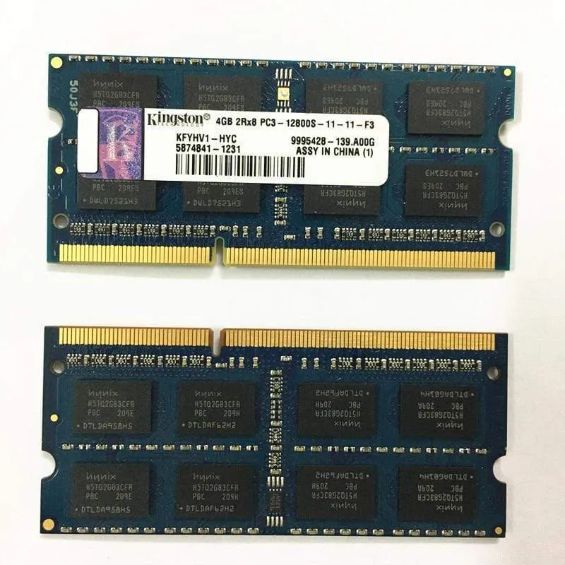 Gebrauchter Kingston DDR3 4 GB 1600 MHz RAMS 4 GB 2RX8 PC3-12800S-11-11-F3 ddr3 4 GB 1600 MHz 1.5 V Laptop-Speicher, funktioniert gut