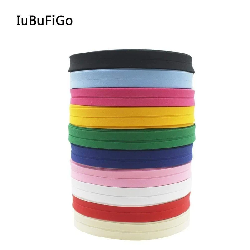 Polyester/Baumwolle, 12 mm, T/C-Schrägband zum Nähen, Faltband, einfarbig, für DIY-Besatz von Kleidungsstücken, 180 Yards (gemischte Farben, insgesamt 180 Jahre, 12 mm)