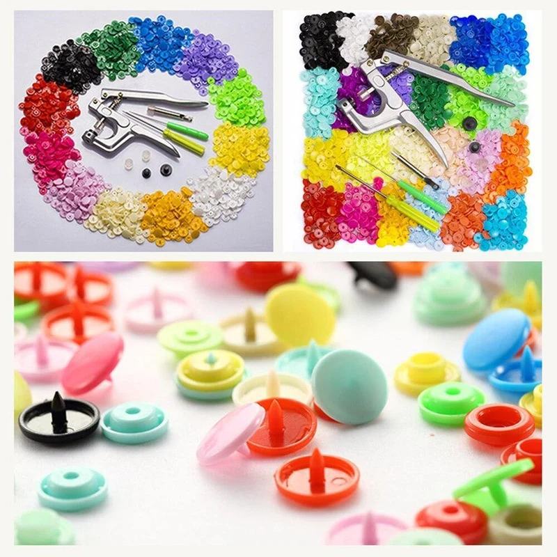 Verschluss-Druckknopf mit Druckknöpfen, Zangen-Werkzeug-Set, 640 Stück/1500 Stück, T5-Kunststoffharz-Druckknopf, Druckknopf, Stoff-Nähwerkzeug