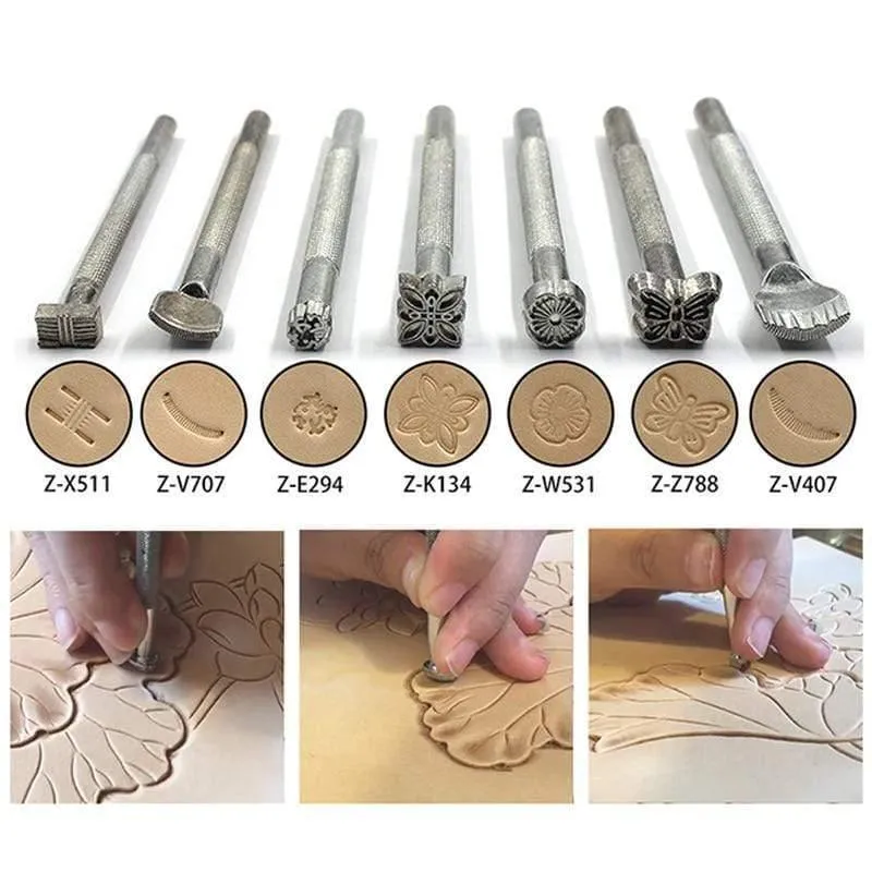 DIY Professional Leder Bastelwerkzeug Kit Handnähen Nähen Stanzen Schnitzen Arbeit Sattel Groover Set Zubehör DIY Werkzeugkasten
