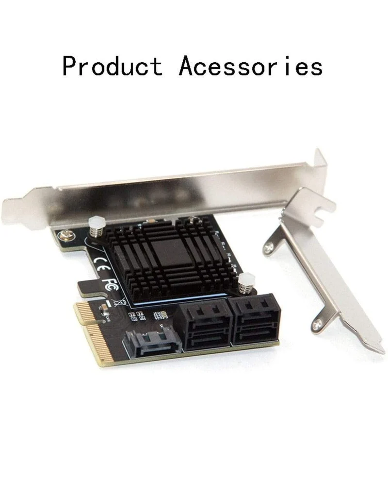 JMB585 Chip 5 Port SATA 3.0 zu PCIe Erweiterungskarte 4X Gen 3 PCI Express SATA Adapter SATA 3 Konverter mit Kühlkörper für HDD SSD