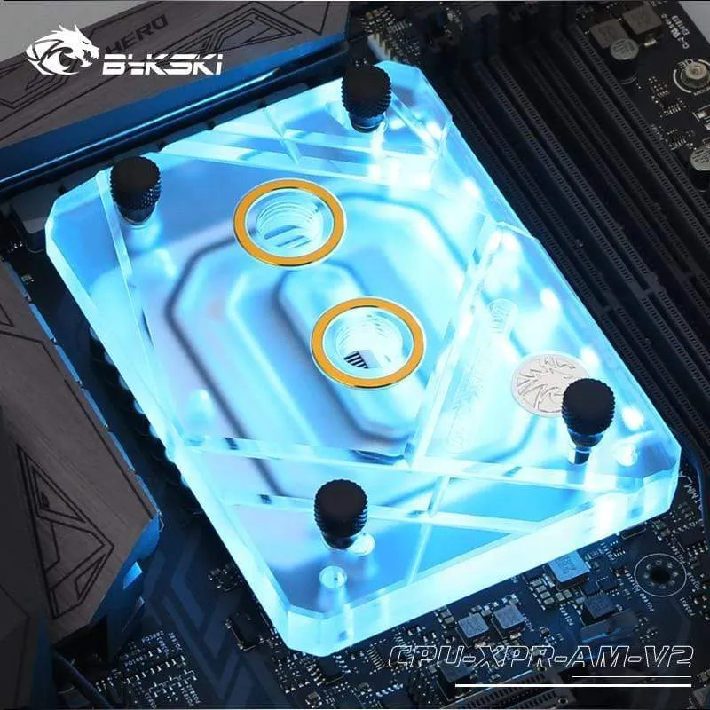 CPU-Wasserkühlungsblock, Kühler, Verwendung für AMD Ryzen3000 AM4 AM3 X399 1950X TR4 X570 Motherboard/transparentes Acryl A-RGB