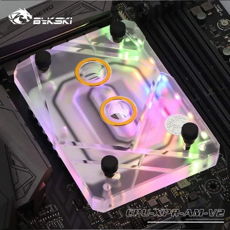 CPU-Wasserkühlungsblock, Kühler, Verwendung für AMD Ryzen3000 AM4 AM3 X399 1950X TR4 X570 Motherboard/transparentes Acryl A-RGB
