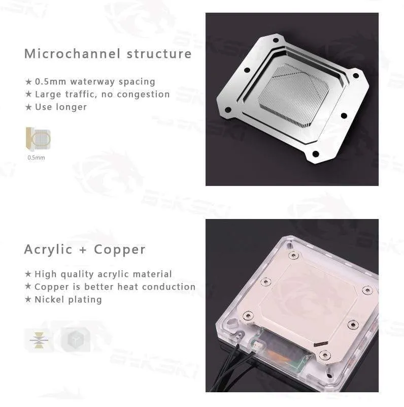 CPU-Wasserkühlungsblock, Kühler, Verwendung für AMD Ryzen3000 AM4 AM3 X399 1950X TR4 X570 Motherboard/transparentes Acryl A-RGB