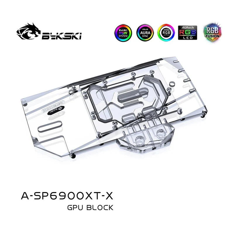 Verwendung des Wasserblocks für die GPU-Karte Sapphire RX 6800XT Nitro+ /RX 6900 XT Nitro / vollständig abgedeckter Kupferkühlerblock /A-RGB / RGB