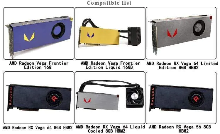 Verwendung des Wasserblocks für AMD / MSI / GIGABYTE / SAPPHIRE / XFX Radeon RX Vega 56/64 Refrence Edition / Grafikkartenblock mit vollständiger Abdeckung