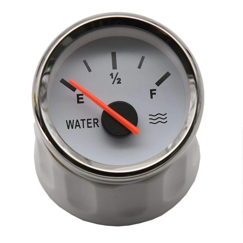 Bootswagen 52MM Wasserstandsanzeiger 0-190 Ohm Rote Hintergrundbeleuchtung Marine Water Tank Füllstandsanzeige Wasserstandsensor 100-550MM
