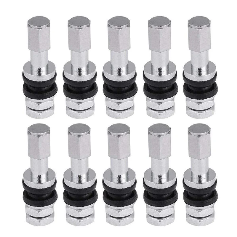 10 stücke TR43E Metall Auto Lkw Motorrad Tubeless Reifen Reifen Ventil Vorbauten Mit Staub Kappe Für Motorräder Motorrad Autos Fahrräder