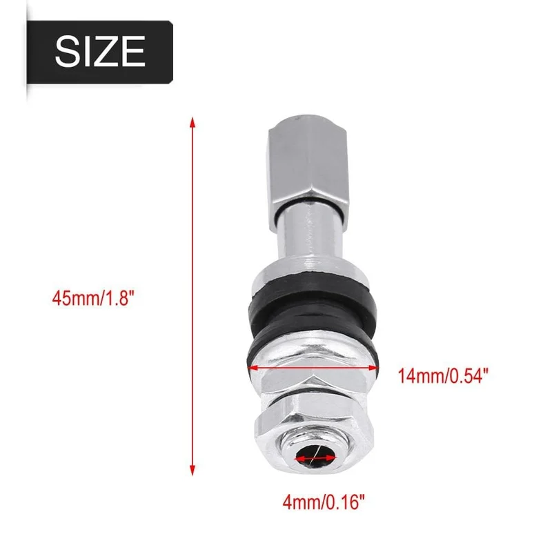 10 stücke TR43E Metall Auto Lkw Motorrad Tubeless Reifen Reifen Ventil Vorbauten Mit Staub Kappe Für Motorräder Motorrad Autos Fahrräder