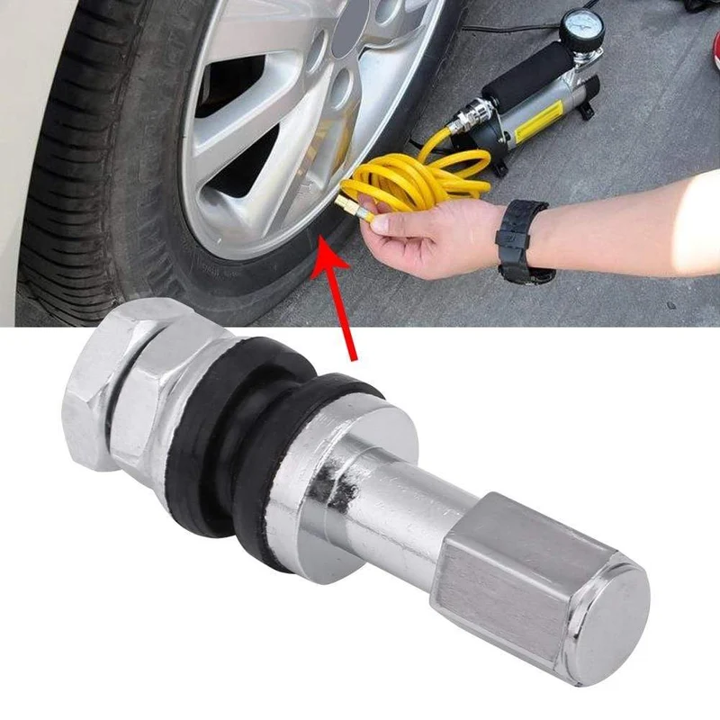 10 stücke TR43E Metall Auto Lkw Motorrad Tubeless Reifen Reifen Ventil Vorbauten Mit Staub Kappe Für Motorräder Motorrad Autos Fahrräder