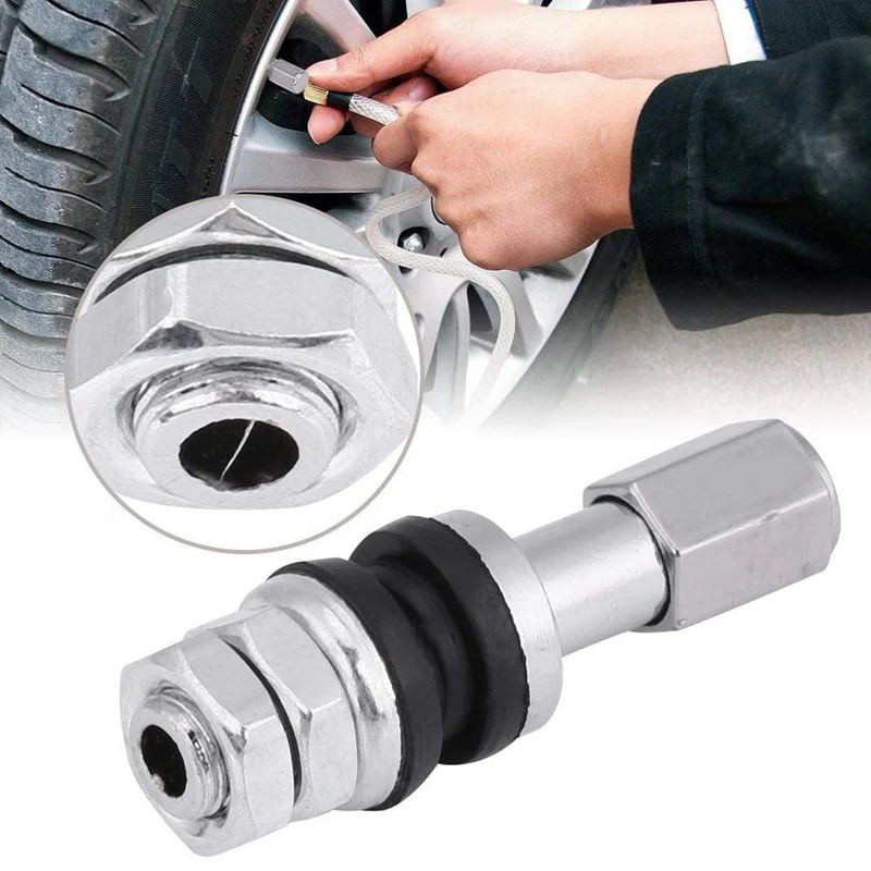 10 stücke TR43E Metall Auto Lkw Motorrad Tubeless Reifen Reifen Ventil Vorbauten Mit Staub Kappe Für Motorräder Motorrad Autos Fahrräder