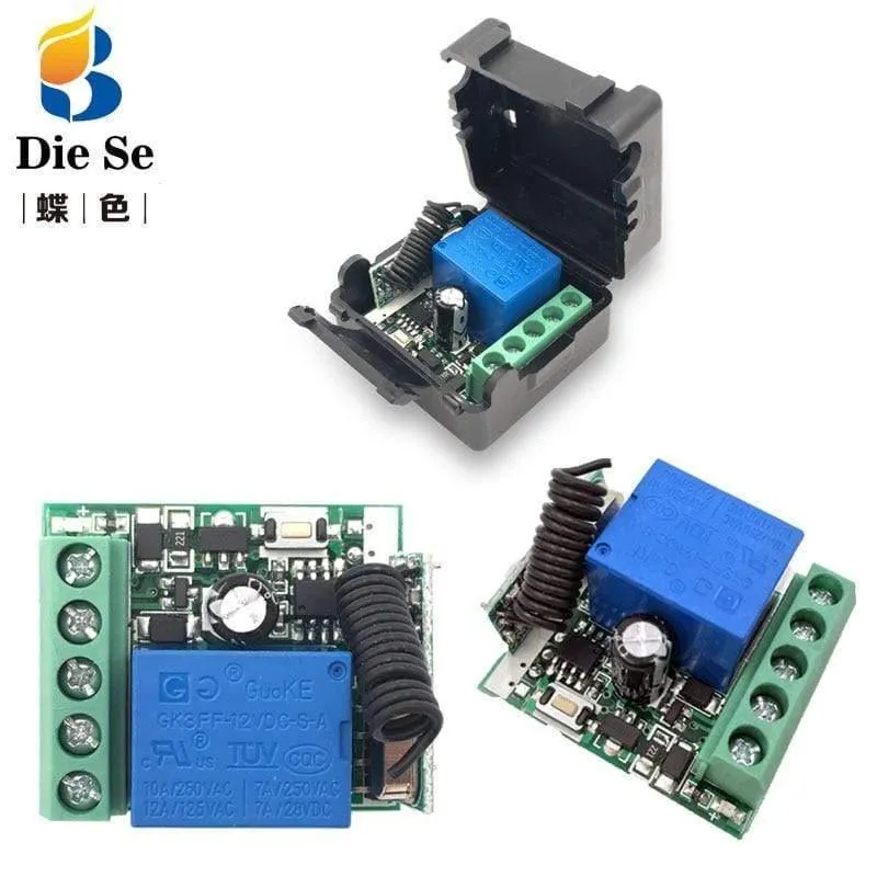 433 MHz Rf-Fernbedienung DC 12V 24V 10A 1CH Relaisempfänger Für universelle Garage / Tür / Licht / LED / Fanner / Motor / Signalübertragung