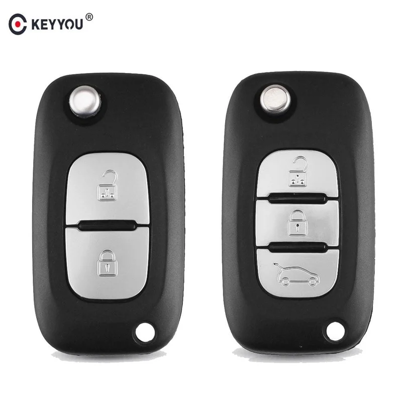 2/3 Tasten Filp Auto-Fernschlüsseletui für Renault Fluence Clio Megane Kangoo Modus Autoschlüssel mit NE73/VA2-Klinge