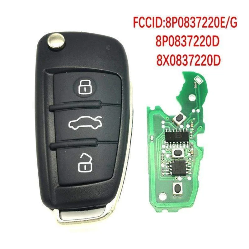 Auto-Fernschlüssel für Audi A3 S3 TT A4 S4 2005-2013 Jahre Teilenummer 8P0837220D 434 MHz 48 Chip Auto Smart Control Key