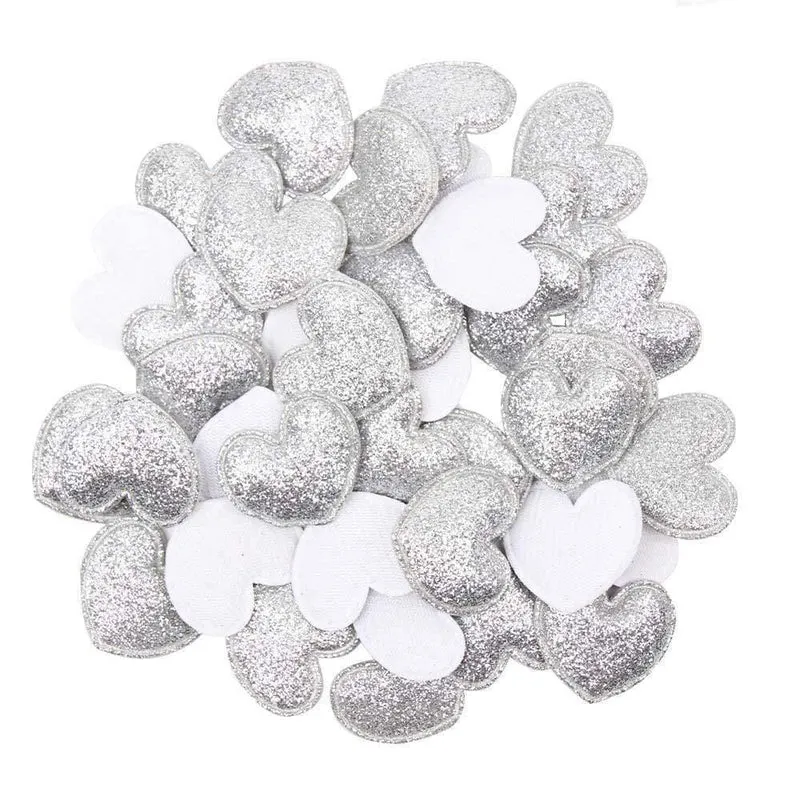 100pcs Glitter Patches Glänzende feste Krone Herz Stern Kaninchen Zubehör für Kleidung Nähmaterialien Kleidungsstück Dekoration