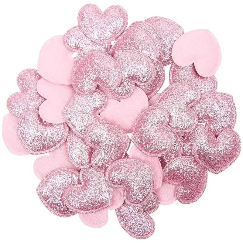 100pcs Glitter Patches Glänzende feste Krone Herz Stern Kaninchen Zubehör für Kleidung Nähmaterialien Kleidungsstück Dekoration