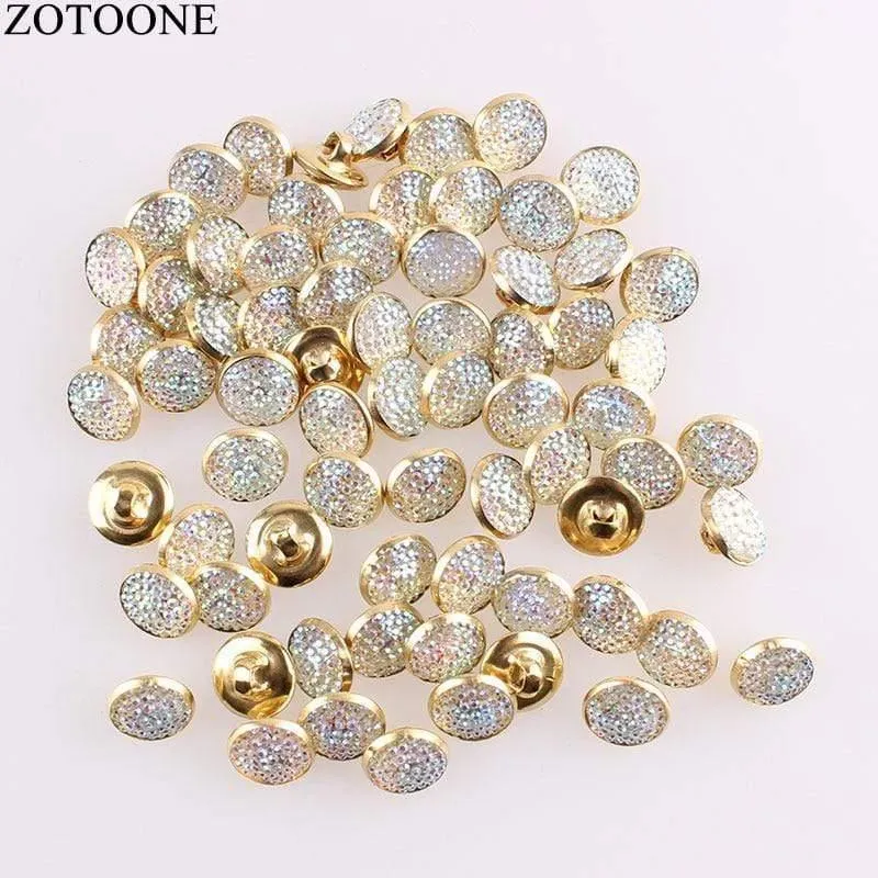 50PCS Schöner Strass Metallknopf für Mantel Scrapbooking Nähen Kleidungsstücke Zubehör Bekleidungszubehör DIY Handwerk C.