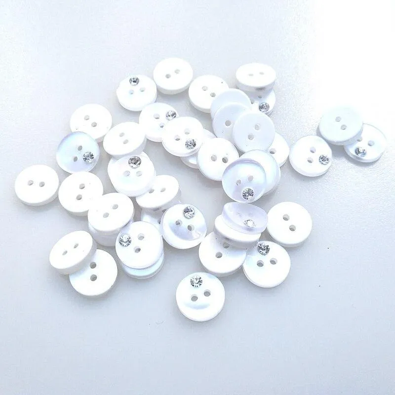Kleidung Botones Hl 50 Stück 12 mm Harzknöpfe mit Strass Hemd Bekleidung Nähzubehör DIY Handwerk Strasssteine