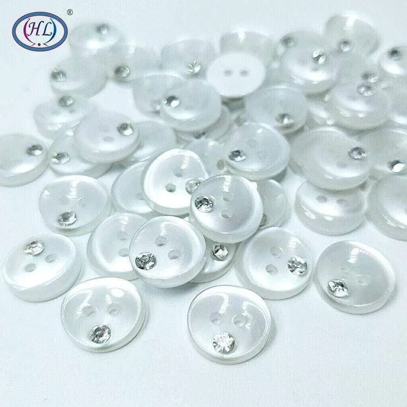 Kleidung Botones Hl 50 Stück 12 mm Harzknöpfe mit Strass Hemd Bekleidung Nähzubehör DIY Handwerk Strasssteine